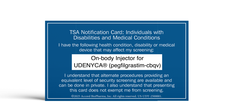 TSA Disability Notification Card